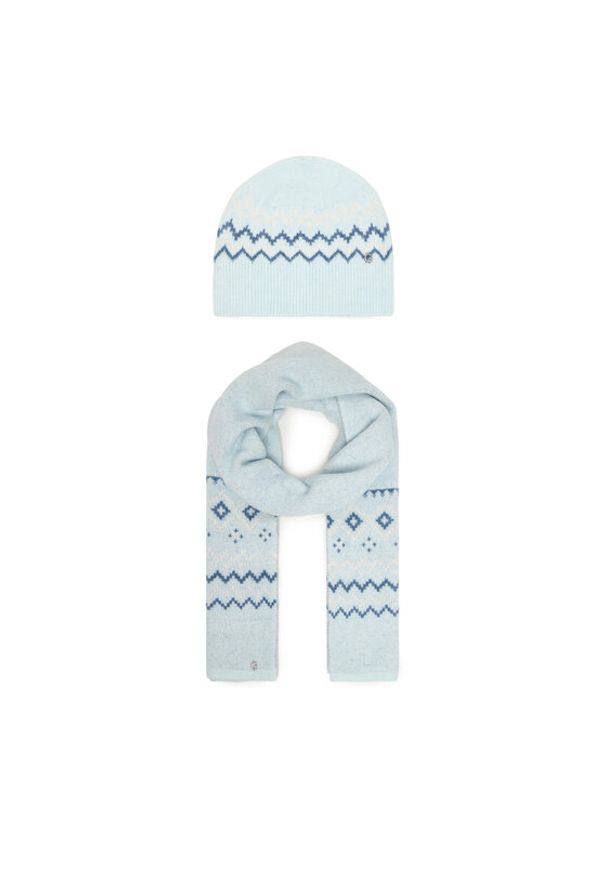 Guess Zestaw Szalik i Czapka W5PZ18 Z3LQ0 Niebieski Regular Fit. Kolor: niebieski. Materiał: materiał
