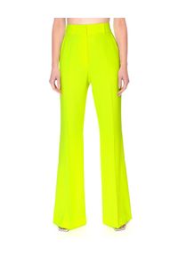 AGGI - Neonowo żółte spodnie Camilla. Kolor: żółty. Materiał: jedwab, wiskoza, tkanina. Styl: wizytowy