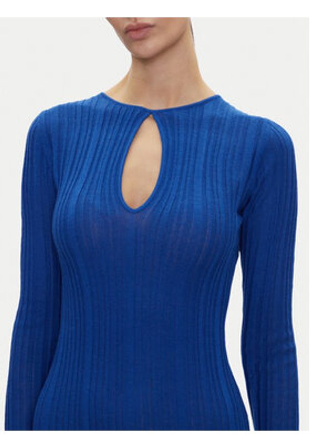 Pepe Jeans Sukienka dzianinowa Natasha PL953642 Niebieski Slim Fit. Kolor: niebieski. Materiał: syntetyk