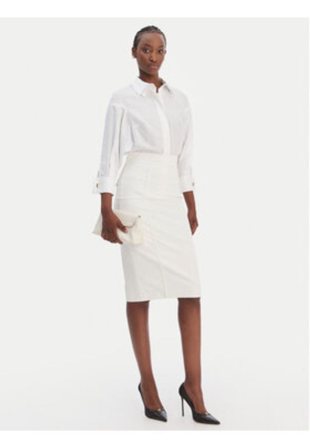 Elisabetta Franchi Koszula CA-141-61E2-V390 Biały Regular Fit. Kolor: biały. Materiał: bawełna