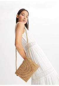 bonprix - Torebka słomkowa na ramię. Kolor: beżowy. Sezon: lato. Rodzaj torebki: na ramię #3