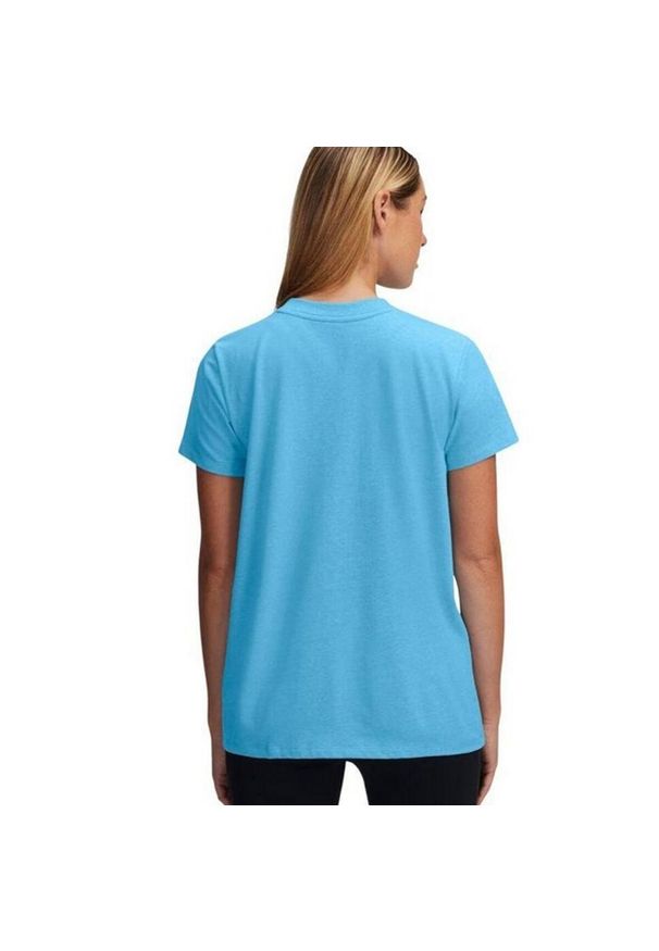 Under Armour - T-shirt Damski Z Krótkim Rękawem Rival Core. Kolor: niebieski. Długość rękawa: krótki rękaw. Długość: krótkie. Sport: turystyka piesza