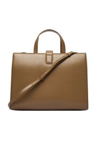 TOMMY HILFIGER - Tommy Hilfiger Torebka Th Heritage Satchel AW0AW18287 Brązowy. Kolor: brązowy. Materiał: skórzane #4