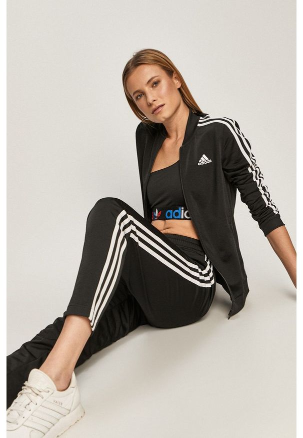 Adidas - adidas - Dres. Kolor: czarny. Materiał: dresówka