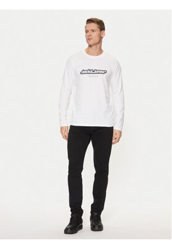 Jack & Jones Longsleeve Vesterbro 12266419 Biały Relaxed Fit. Kolor: biały. Materiał: bawełna. Długość rękawa: długi rękaw