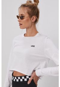 Vans Longsleeve damski kolor biały VN0A4OUQWHT1-White. Okazja: na co dzień. Kolor: biały. Materiał: dzianina. Długość rękawa: długi rękaw. Styl: casual #5