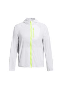 Damska wodoodporna kurtka z kapturem Under Armour Launch Lightweight. Typ kołnierza: kaptur. Kolor: biały. Sport: bieganie #1