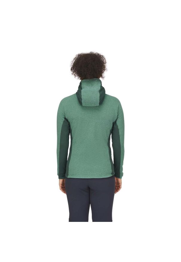 Bluza polarowa damska Rab Capacitor Hoody z kapturem. Typ kołnierza: kaptur. Kolor: zielony. Materiał: polar