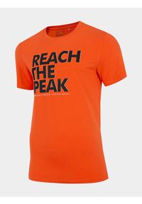 4f - T-shirt męski. Kolor: pomarańczowy. Materiał: dzianina, włókno, jersey, poliester #1