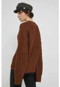 Noisy may - Noisy May kardigan damski kolor brązowy ciepły. Kolor: brązowy. Materiał: dzianina. Długość rękawa: długi rękaw. Długość: długie. Wzór: gładki #6