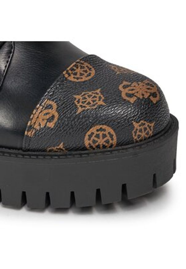 Guess Botki FL8WAP ELE10 Czarny. Kolor: czarny. Materiał: skóra