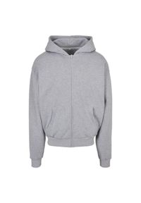 BUILD YOUR BRAND - Bluza Z Kapturem Dla Dorosłych Unisex Ultra Heavy Zapinana Na Zamek Błyskawiczny. Typ kołnierza: kaptur. Kolor: szary