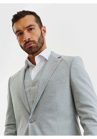 Pako Lorente - PAKO LORENTE – Męska jasnoszara marynarka garniturowa. Kolor: szary. Materiał: tkanina. Styl: klasyczny #6