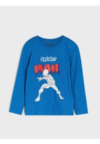 Sinsay - Bawełniana koszulka z nadrukiem Spiderman - mid blue. Materiał: bawełna. Wzór: motyw z bajki, nadruk #1