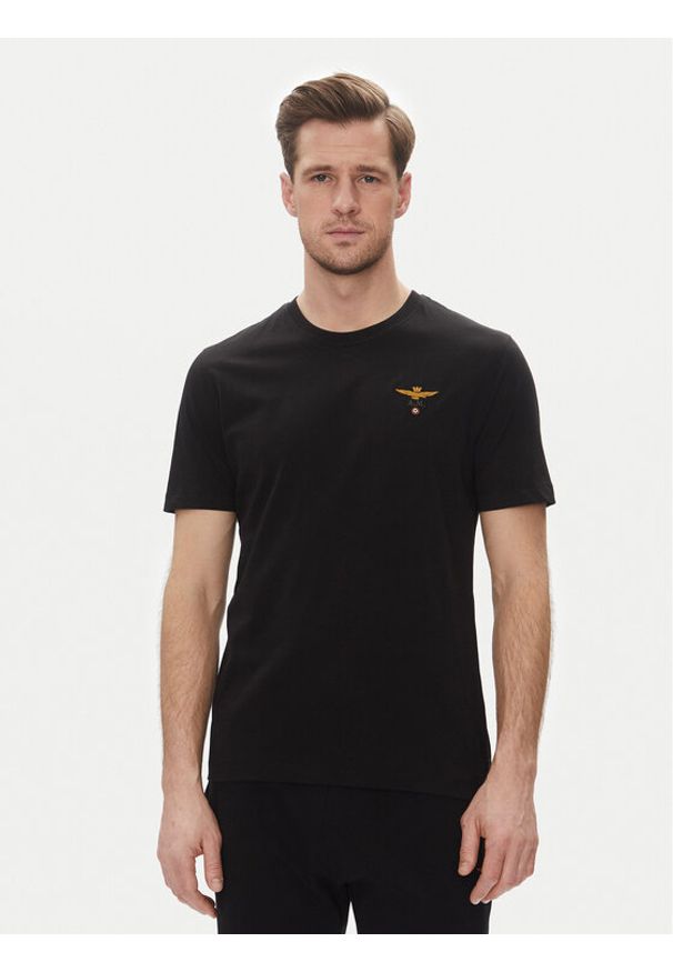 Aeronautica Militare T-Shirt 251TS1580J372 Czarny Regular Fit. Kolor: czarny. Materiał: bawełna