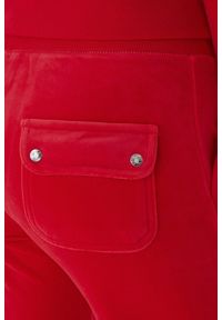 Juicy Couture - JUICY COUTURE Czerwone spodnie dresowe damskie Layla Low Rise Pocket, Rozmiar XS. Stan: obniżony. Kolor: czerwony. Materiał: dresówka #4