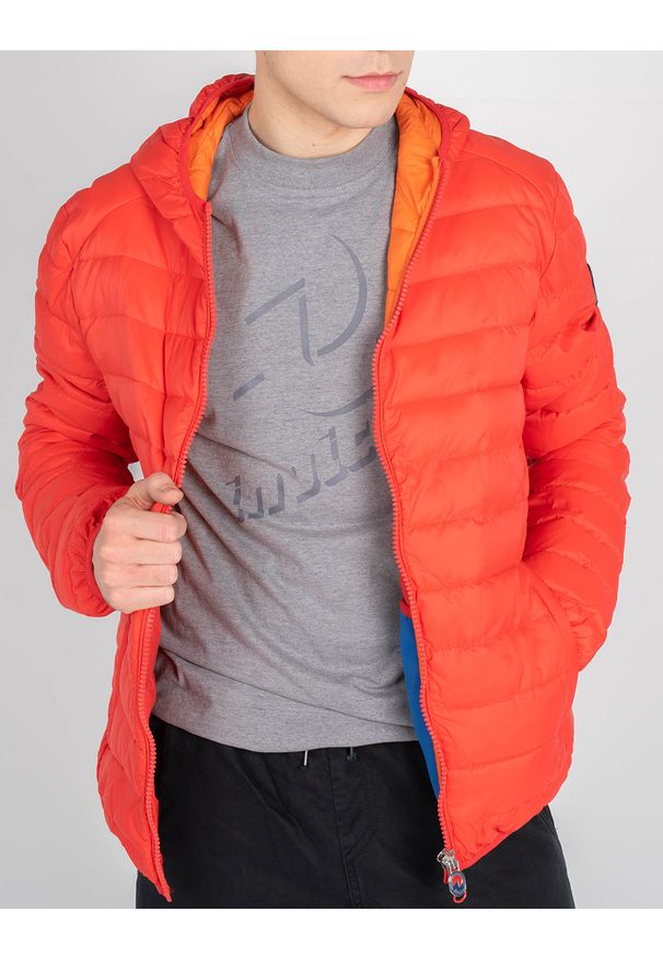 Invicta Kurtka "Down Jacket" | 4431269 / U | Mężczyzna | Pomarańczowy. Okazja: na co dzień. Typ kołnierza: kaptur. Kolor: pomarańczowy. Materiał: poliamid. Wzór: aplikacja. Styl: casual