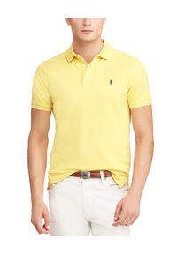 Ralph Lauren - RALPH LAUREN - Koszulka Polo Slim Fit. Typ kołnierza: polo. Kolor: żółty. Materiał: bawełna, prążkowany. Wzór: haft, aplikacja. Styl: klasyczny #5