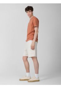 outhorn - Spodenki dresowe męskie - kremowe. Kolor: kremowy. Materiał: dresówka #4