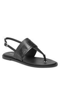 Calvin Klein Sandały Almond Tp Sandal-Hf Mono HW0HW01536 Czarny. Kolor: czarny. Materiał: skóra