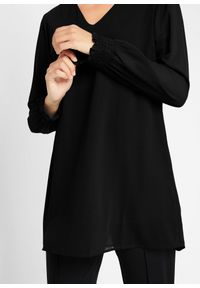 bonprix - Długa bluzka w stylu tuniki. Kolor: czarny. Długość rękawa: długi rękaw. Długość: długie. Styl: elegancki #3
