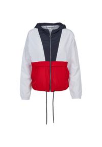 Urban Classics - Damska klasyczna miejska trójkolorowa parka oversize. Kolor: niebieski, biały, wielokolorowy. Sezon: zima. Styl: klasyczny #1