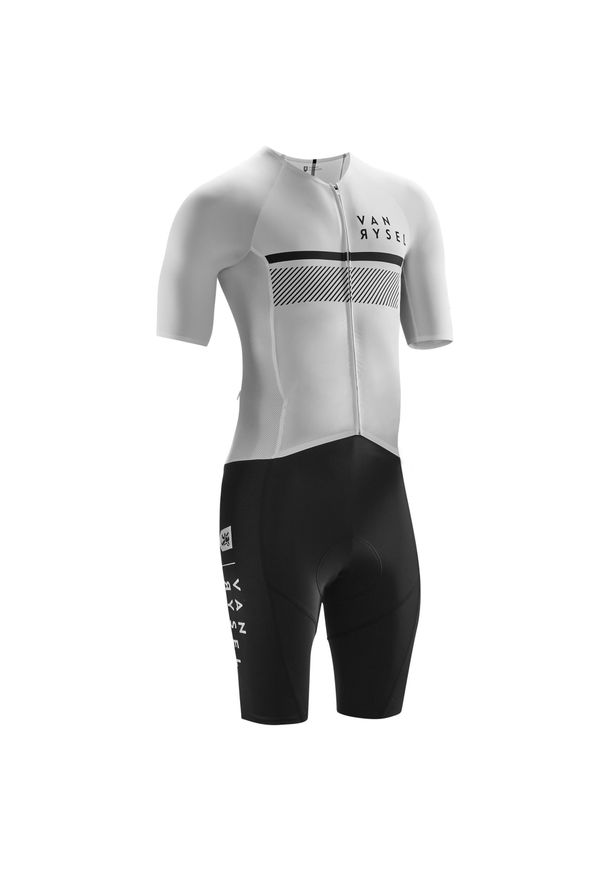 VAN RYSEL - Kombinezon rowerowy Van Rysel Racer Team. Kolor: biały, wielokolorowy, czarny. Materiał: tkanina, mesh