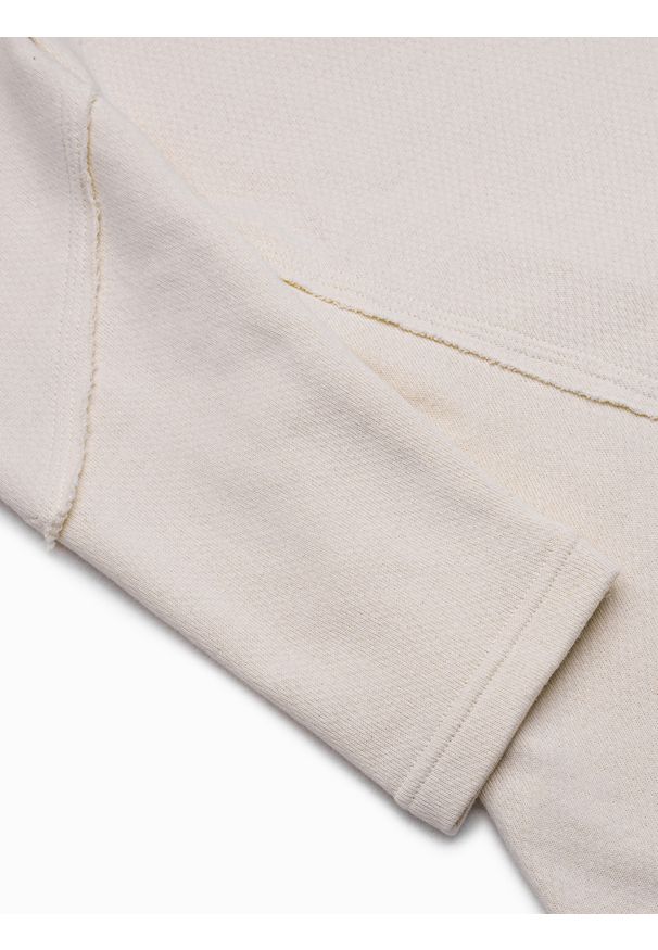 Ombre Clothing - Bluza męska rozpinana z kapturem B1189 - biała - XXL. Typ kołnierza: kaptur. Kolor: biały. Materiał: poliester, bawełna, jeans, dzianina. Długość: długie