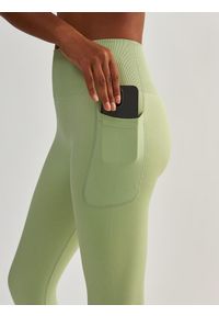 BESHAPED - Legginsy fitness damskie Beshaped Lift Me Up z kieszeniami. Kolor: zielony. Materiał: nylon. Sport: fitness