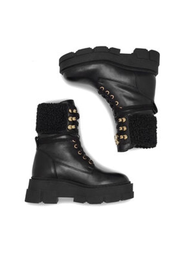 Eva Minge Trzewiki ALICANTE-2605 Czarny. Kolor: czarny. Materiał: skóra