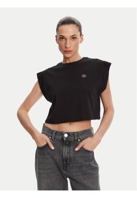 TwinSet - TWINSET T-Shirt 251TT2043 Czarny Regular Fit. Kolor: czarny. Materiał: bawełna