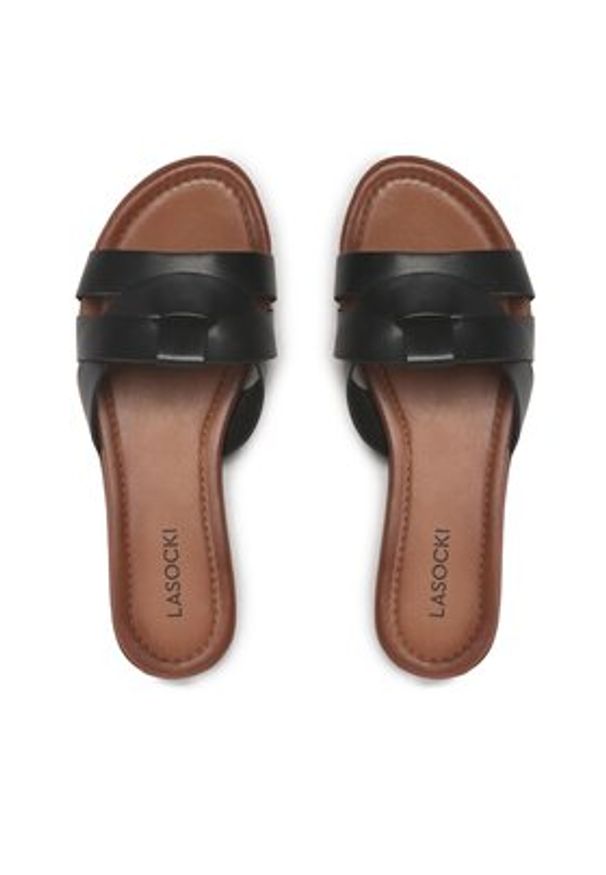 Lasocki Klapki WI23-RUPIA-02 Czarny. Kolor: czarny. Materiał: skóra