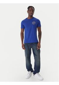 Versace Jeans Couture T-Shirt 79GAHT00 CJ00T Niebieski Regular Fit. Kolor: niebieski. Materiał: bawełna #5