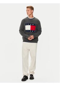 Tommy Jeans Sweter Flag DM0DM19442 Szary Regular Fit. Kolor: szary. Materiał: syntetyk #4