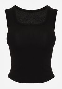 Born2be - Czarny Dopasowany Top Bez Rękawów z Wiskozy z Kwadratowym Dekoltem Madu. Okazja: na spacer. Typ kołnierza: dekolt kwadratowy. Kolor: czarny. Materiał: wiskoza. Długość rękawa: bez rękawów. Sezon: lato. Styl: elegancki, klasyczny #6