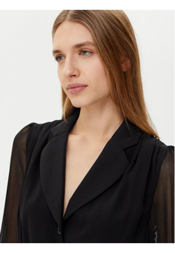 Morgan Koszula 251-CZIPA Czarny Regular Fit. Kolor: czarny. Materiał: syntetyk