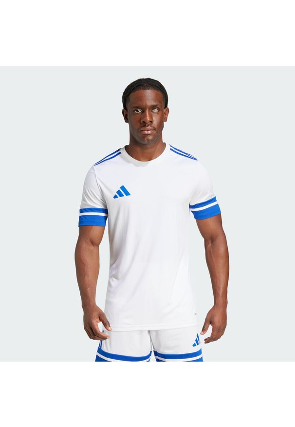 Adidas - Koszulka Squadra 25. Kolor: biały, wielokolorowy, niebieski. Materiał: materiał