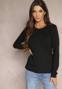 Renee - Czarna Bluzka Basic Longsleeve Bawełniana Dolzedra. Okazja: na spotkanie biznesowe, na co dzień. Kolor: czarny. Materiał: bawełna. Długość rękawa: długi rękaw. Styl: klasyczny, casual, elegancki, biznesowy #4