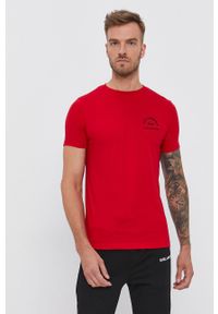 Karl Lagerfeld T-shirt bawełniany kolor czerwony z nadrukiem. Okazja: na co dzień. Kolor: czerwony. Materiał: bawełna. Wzór: nadruk. Styl: casual