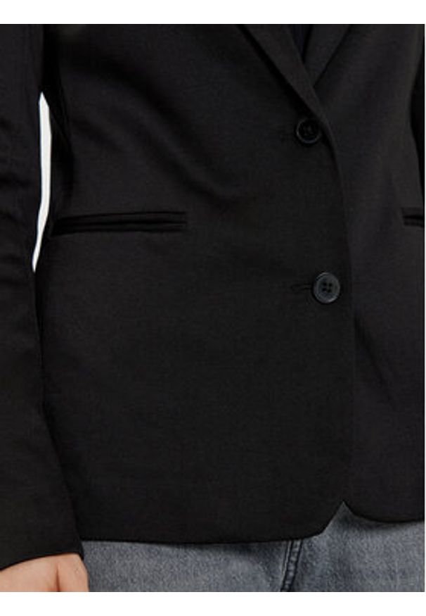 Vila Marynarka 14107241 Czarny Slim Fit. Kolor: czarny. Materiał: syntetyk