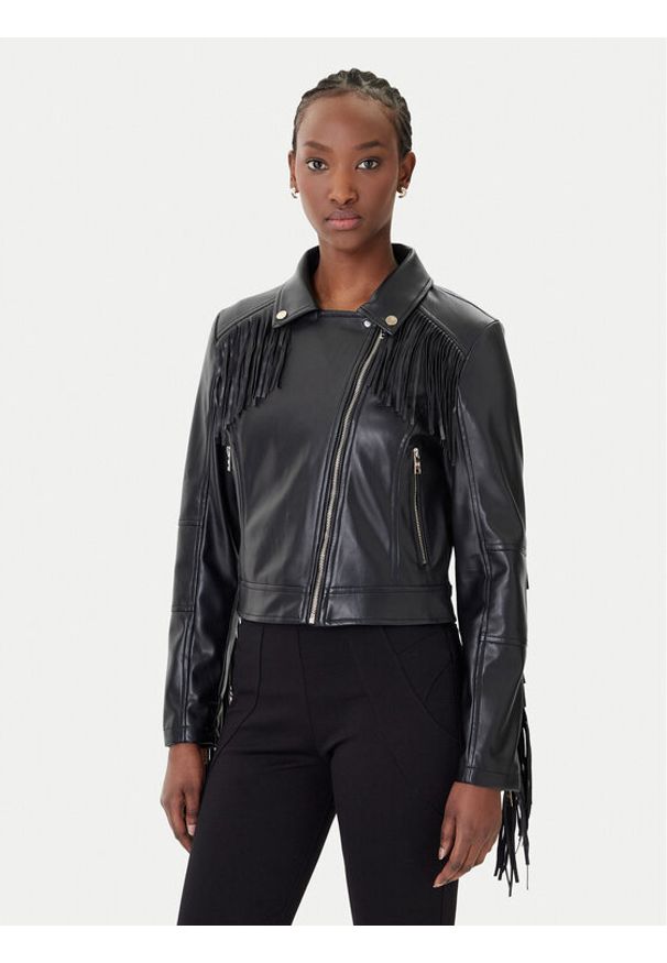 Rinascimento Kurtka z imitacji skóry CFC0124662003 Czarny Regular Fit. Kolor: czarny. Materiał: skóra