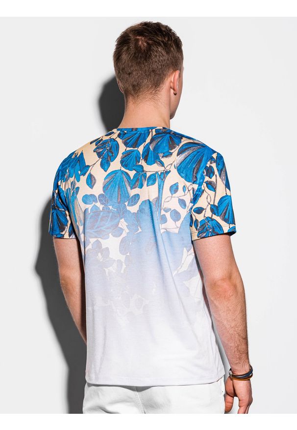 Żółty t-shirt Ombre Clothing z nadrukiem