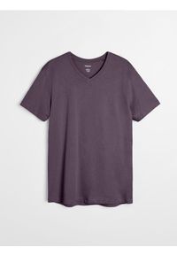 Sinsay - Bawełniana koszulka basic - fioletowy. Kolor: fioletowy. Materiał: bawełna