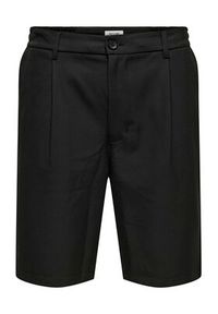 Only & Sons Szorty materiałowe Lou 22032473 Czarny Regular Fit. Kolor: czarny. Materiał: syntetyk