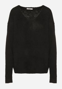 Born2be - Czarny Sweter z Dodatkiem Wełny i Trójkątnym Dekoltem Esmina. Okazja: na co dzień. Kolor: czarny. Materiał: wełna. Styl: klasyczny, casual, elegancki #6