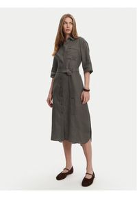 Max Mara Sukienka koszulowa Salute 2516221028 Zielony Regular Fit. Kolor: zielony. Materiał: len. Typ sukienki: koszulowe