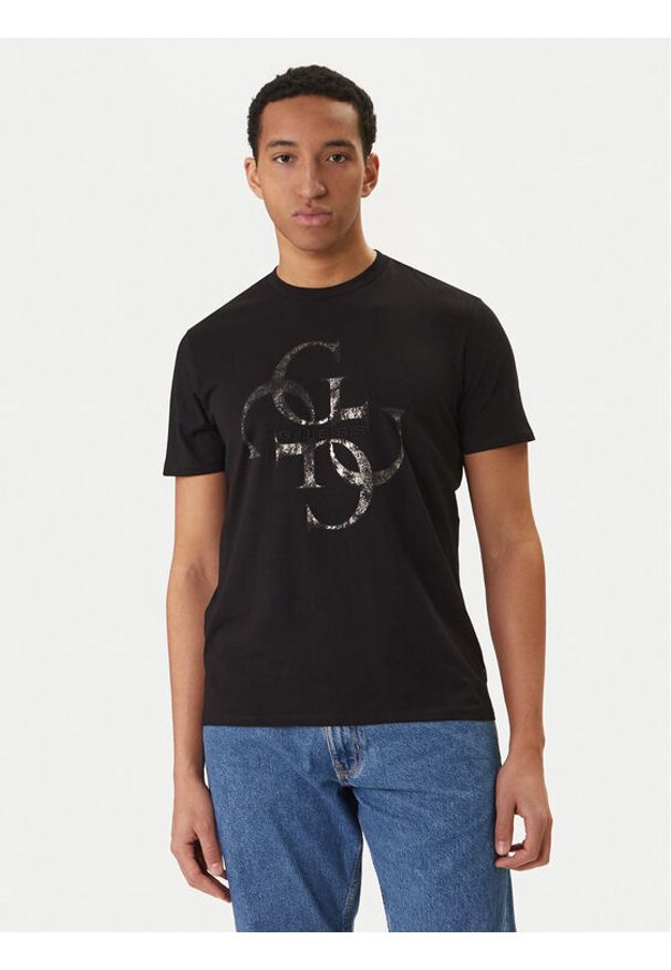 Guess T-Shirt M6RI03 I3Z14 Czarny Regular Fit. Kolor: czarny. Materiał: bawełna