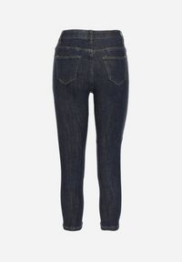 Born2be - Granatowe Elastyczne Jeansy Skinny 3/4 z Bawełną Avenira. Okazja: na co dzień. Kolor: niebieski. Styl: elegancki, casual #5