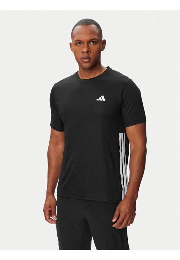 Adidas - adidas T-Shirt Workout Essentials Base 3-Stripes KA3452 Czarny Regular Fit. Kolor: czarny. Materiał: syntetyk