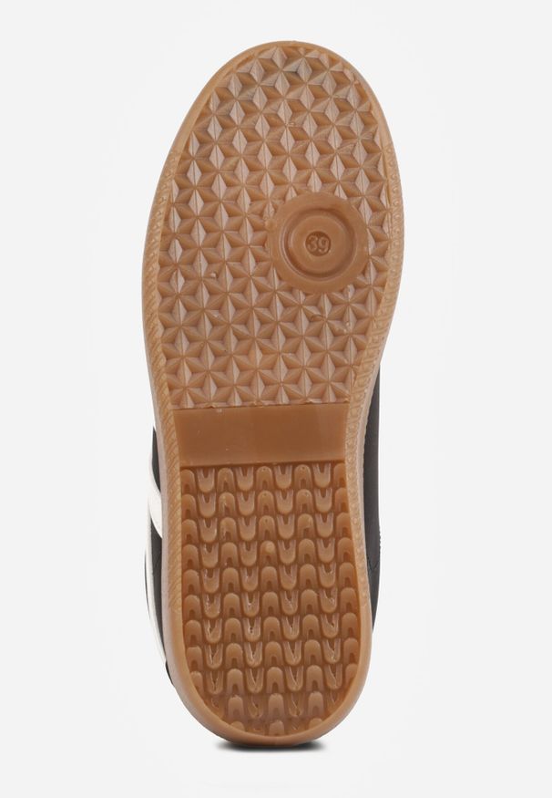 Born2be - Czarne Sneakersy na Kauczukowej Podeszwie z Geometrycznym Wzorem Sewtila. Okazja: na co dzień. Kolor: czarny. Materiał: kauczuk. Wzór: geometria